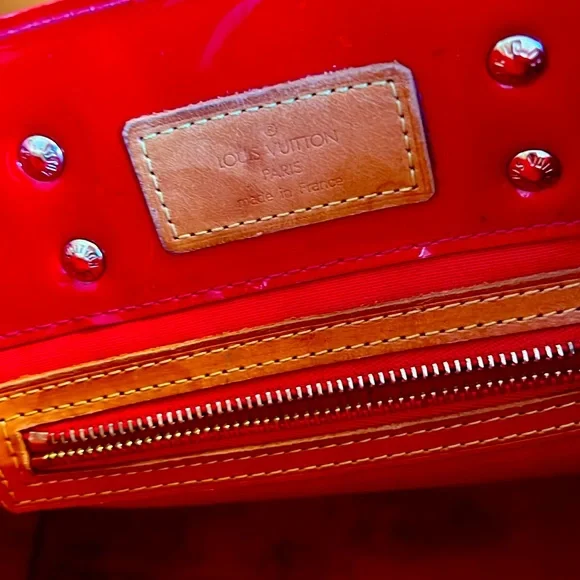 Louis Vuitton Bag Reade Monogram Vernis Pm Red Patent Leather Tote Small